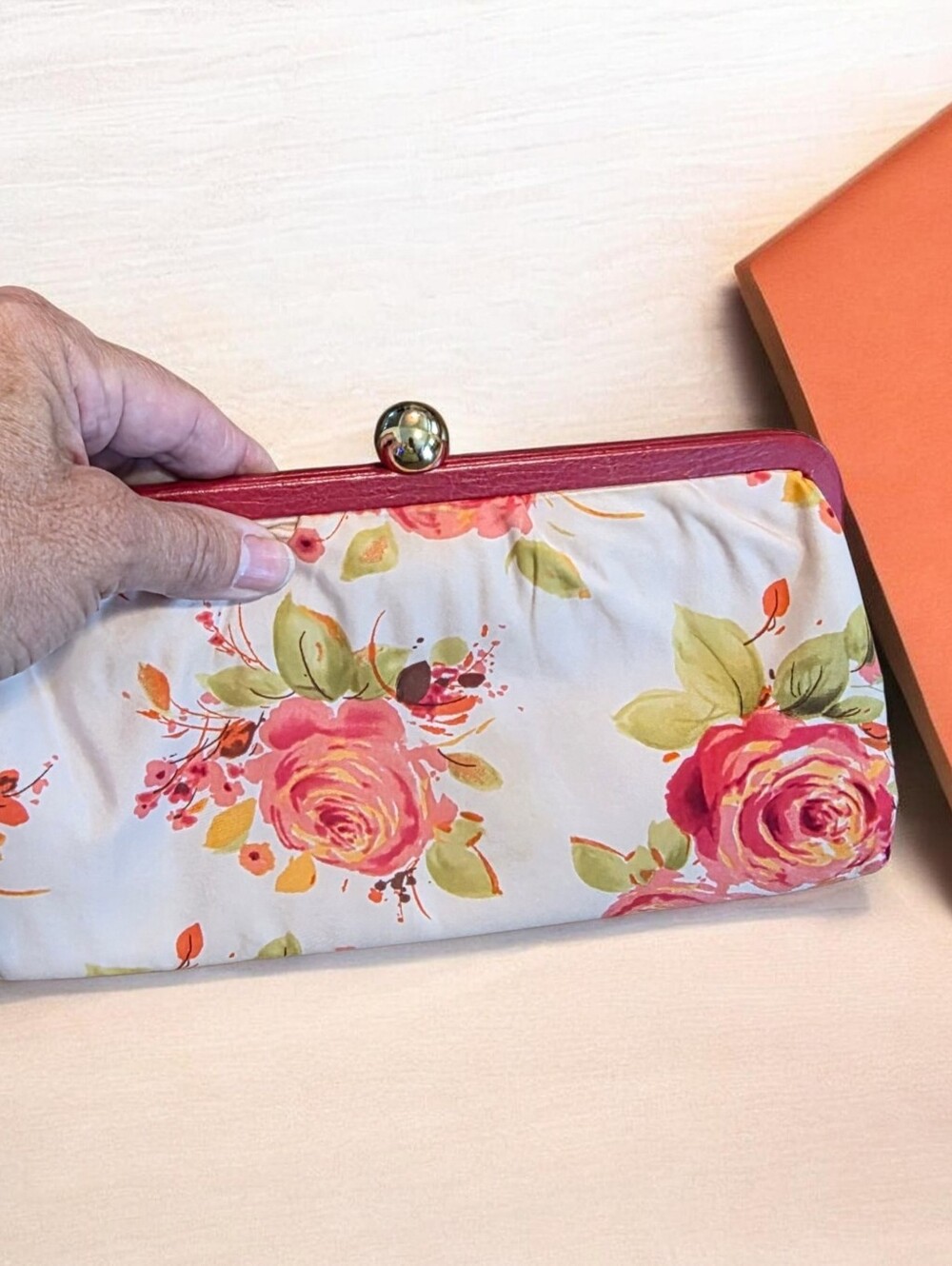 Banana Republic Silk Floral Clutch Vintage 2005